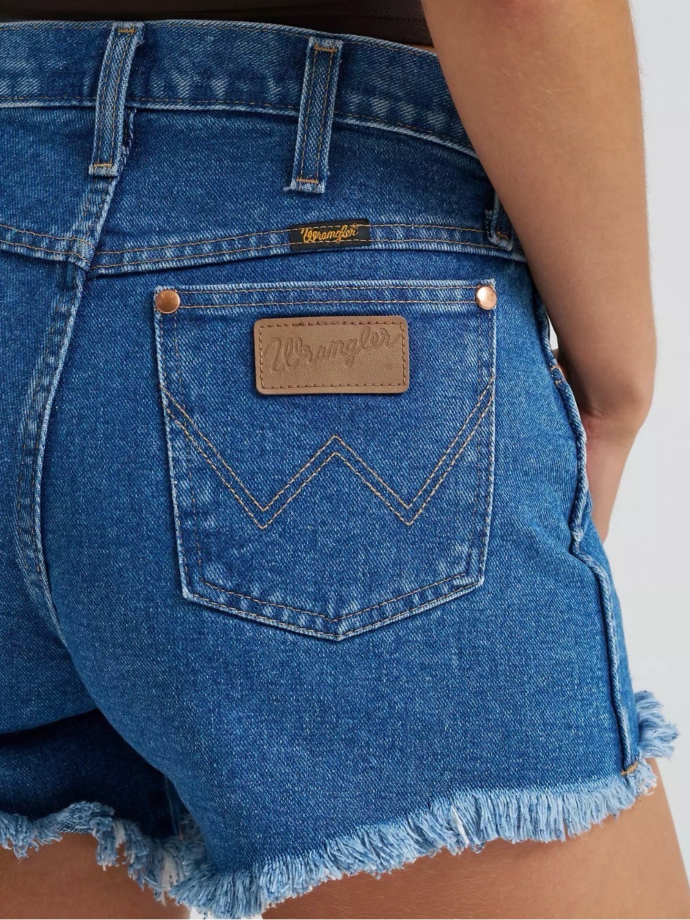 WRANGLER NWTs reworked shorts dark stone cut off vintage denim size 25